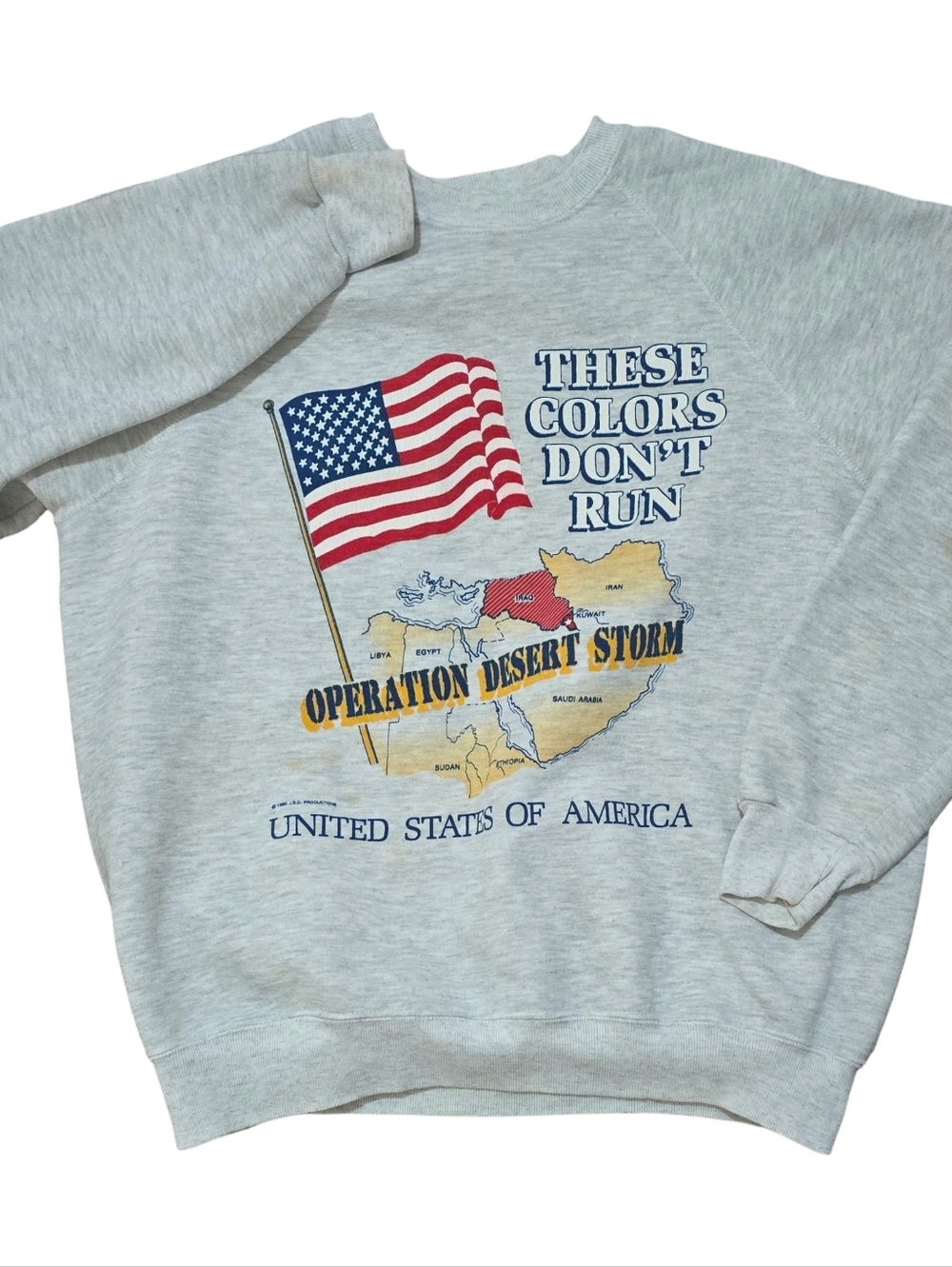 Vintage 90s Men's Operation Desert Storm These Colors Don't Run Army Sweatshirt